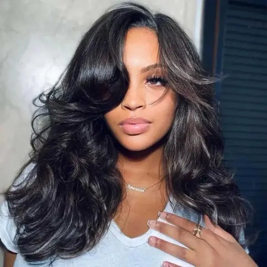 Tinashe Layers U-Part Human Hair Wig (Beginner-Friendly, Natural Color)